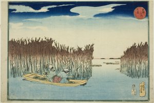 Omori, aus der Serie "Berühmte Orte in der östlichen Hauptstadt" von Utagawa Kuniyoshi