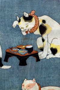 Sprichwörter illustriert durch Katzen (Tatoe zukushi no uchi), um 1852 von Utagawa Kuniyoshi
