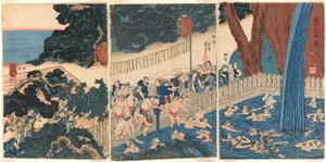 Roben-Wasserfall am Berg Oyama (Oyama Roben no taki) von Utagawa Kuniyoshi