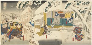 Szene aus der Hachinoki-Geschichte, 1843-1847 von Utagawa Kuniyoshi