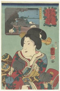 Stein aus Toyoshima, Provinz Sanuki von Utagawa Kuniyoshi