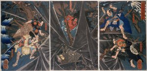 Die Erdspinne, getötet von den Gefolgsleuten des Helden Raiko (944-1021) von Utagawa Kuniyoshi