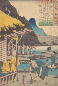 Die Hütte des Dichters in Tatsumi, 1845 von Utagawa Kuniyoshi