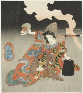 Der Schauspieler Iwai Hanshiro VI in einer Frauenrolle von Utagawa Kuniyoshi