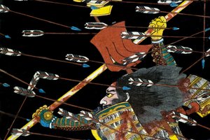 Die Schlacht bei Shijō Nawate, ca. 1857 von Utagawa Kuniyoshi