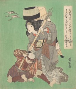 Theaterszene, Mitte des 19. Jahrhunderts von Utagawa Kuniyoshi