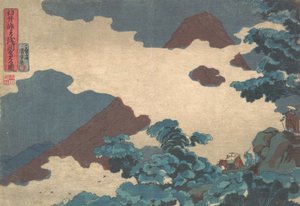 Ansicht des Mt. Asama vom Usui-Pass, ca. 1850 von Utagawa Kuniyoshi