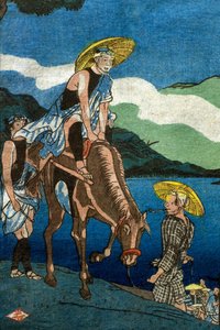 Ansicht der Tamura-Fähre auf der Ōyama-Straße in der Provinz Sagami (Sōshū Ōyama-dō Tamura no watashi no kei) von Utagawa Kuniyoshi
