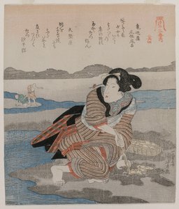 Frau, die Muscheln gräbt; aus der Serie Fünf Bilder von Ebbe