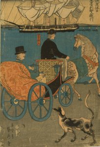 Amerikaner genießen den Sonntag in Yokohama, 1861 von Utagawa Sadahide