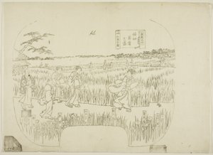 Schlüsselblock für einen Druck aus der Serie "Toto meisho" (Berühmte Ansichten der östlichen Hauptstadt) von Utagawa Sadahide