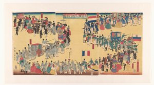 Prozession von Menschen aus den Fünf Ländern von Utagawa Sadahide