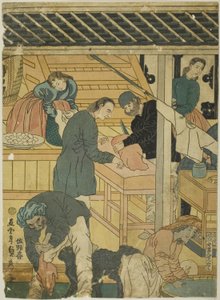 Verkaufsraum in einem ausländischen Kaufmannsladen in Yokohama