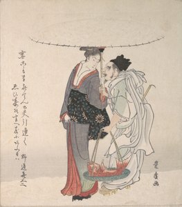 Ebisu und Benten im Schnee spazierend