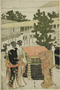 Neujahrspilgerfahrt zum Myohoji-Tempel in Horinouchi (Horinouchi Myohoji eho mairi no zu)