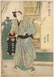 Friseur Gorōhachi trägt einen tragbaren Koffer von Utagawa Toyokuni (I)