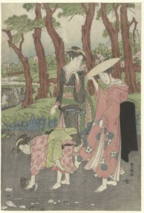 Fische und Muscheln bei Ebbe sammeln von Utagawa Toyokuni (I)