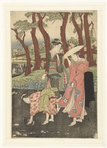 Fische und Muscheln sammeln bei Ebbe von Utagawa Toyokuni (I)