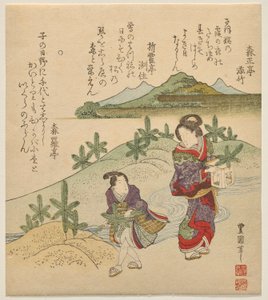 Junges Paar sammelt Neujahr von Utagawa Toyokuni II