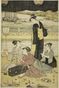 Abendgesellschaft in Shinagawa von Utagawa Toyokuni I
