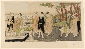 Muscheln sammeln bei Ebbe von Utagawa Toyokuni I