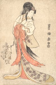 Kabuki-Schauspieler Segawa Kikunojo III in einer verrückten Frauenrolle, 1798 Kansei 9