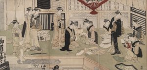 Der Fächershop Eijudō von Utagawa Toyokuni I
