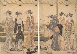 Die vier Jahreszeiten im südlichen Edo: Eine Sommerszene Minami shiki, Natsu [no] kei, späte 1780er Jahre von Utagawa Toyokuni I