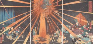 Der Geist von Akugenta rächt sich an Nanba am Nunobiki-Wasserfall, 1856, 2. Monat von Utagawa Yoshifusa