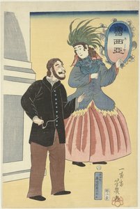 Russisches Paar von Utagawa Yoshiiku