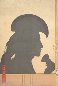 Silhouette eines Kabuki-Schauspielers, 19. Jahrhundert von Utagawa Yoshiiku
