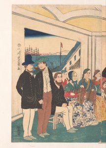 Ausländer vergnügen sich bei einem Bankett von Utagawa Yoshikazu
