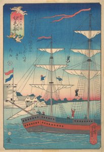 Niederländisches Schiff, 2. Monat, 1861 von Utagawa Yoshitomi