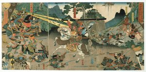 Schlacht, aus der Serie 47 treue Samurai von Utagawa Yoshitora