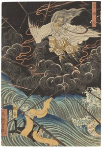 Tametomo homare no jukketsu (Zehn berühmte Exzellenzen von Tametomo), ca. 1858