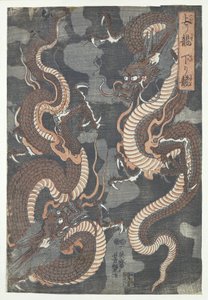 Zwei Drachen von Utagawa Yoshitsuya