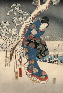 Ukiyo-e-Druck aus der Geschichte von Genji von Kunisada und Hiroshige von Utagawa and Hiroshige  Kunisada