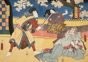 Szene aus Genji Monogatari (Die Geschichte von Genji) von Murasaki Shibuku (geb. 978) ca. 1860