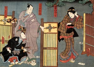 Szene aus Genji Monogatari (Die Geschichte von Genji) von Murasaki Shibuku (geb. 978) ca. 1860