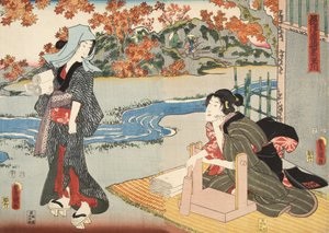 Szene aus Genji Monogatari (Erzählung von Genji) von Murasaki Shibuku (geb. 978) ca. 1860