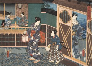 Szene aus Genji Monogatari (Erzählung von Genji) von Murasaki Shibuku (geb. 978) ca. 1860