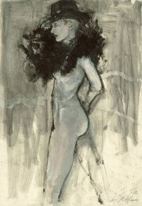Elegantes Profil mit Hut von Ute Rathmann