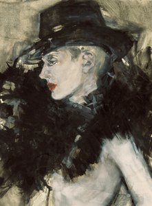 Elegante Frau mit schwarzem Hut