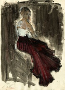 Elegante Frau mit rotem Rock