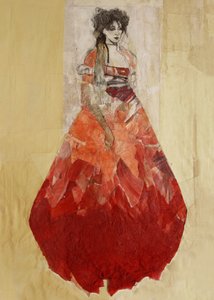 Mode Frau Rotes Kleid