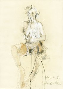 Nachdenkliche Sitzende Frau