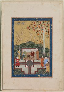Eine alte Frau und zwei Männer, ca. 1520-30 von Uzbek School