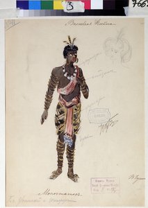 Kostümentwurf für die Oper "Die Zauberflöte" von Wolfgang Amadeus Mozart von V. Bushina