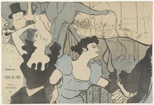 Plakat mit Ankündigung eines Maskenballs im Casino von Paris mit Porträts von Cha-u-kao und Yvette Guilbert von V. Michel