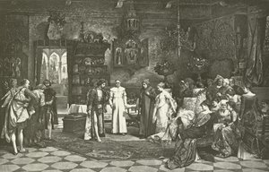 Petrarca und Laura werden vom Kaiser in Avignon vorgestellt (Gravur) von Vaclav Brozik